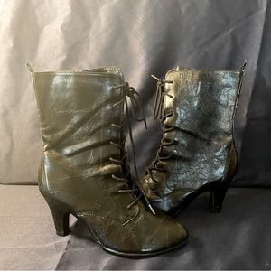 Aerosoles Black Front Tie Closure Heel Boots - Women’s Size 10 - NEW